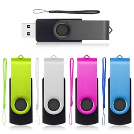 32GB Memory Stick 5Pack, AreTop USB Stick, USB Flash Drive 32GB, Metal Multicolored High Speed USB 2.0 Flash Drive for Data Storage with 5pcs Ropes