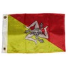AES 12x18 12"x18" Country of Sicily Boat Motorcycle Flag Brass