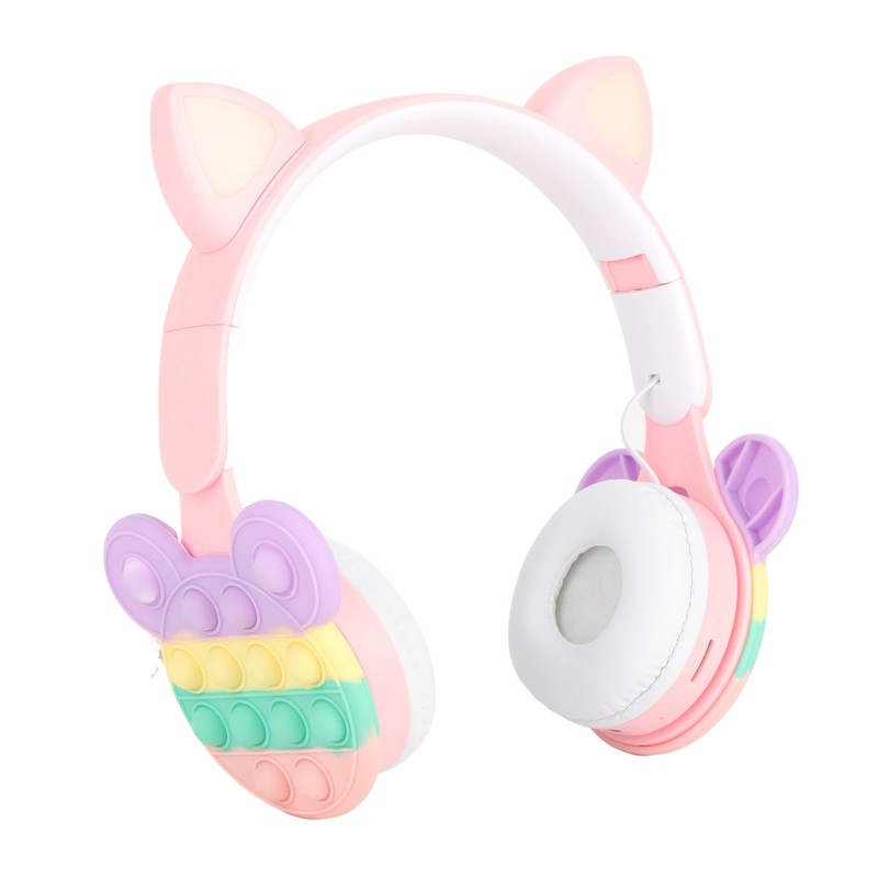Bluetooth Cat Ear Headphones Fashionable Light Up Wireless Headset for