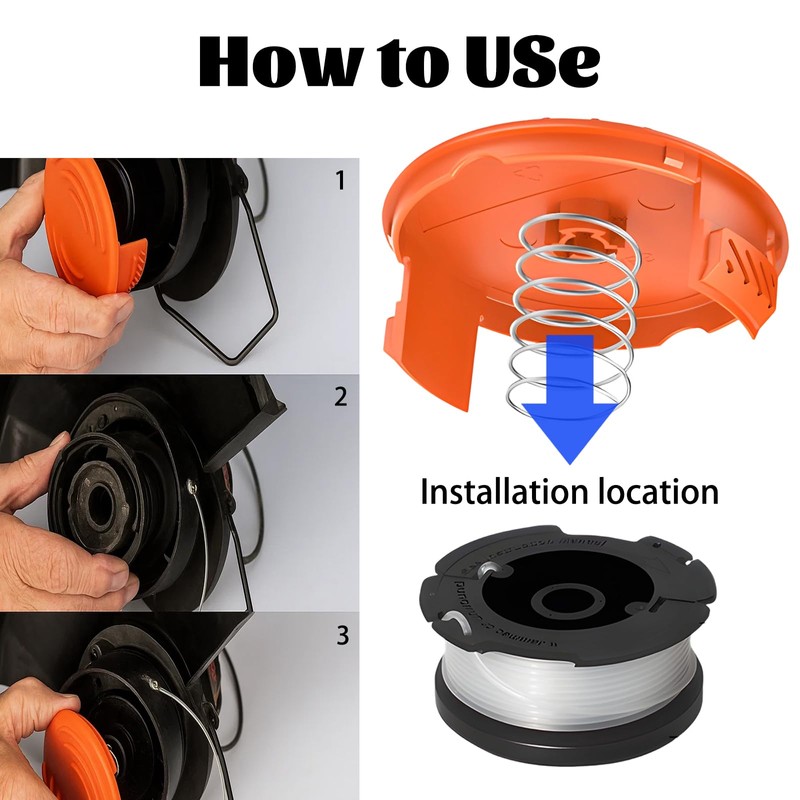 WNXBFO 3 Pcs Black and Decker Strimmer Spool, Decker Reflective
