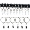 Curtain Rings and Hooks Clip,25mm Inside Diameter,Complete Set with Curtain