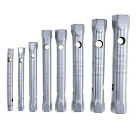 Double-sided tubular socket spanner set, long, suitable as a spark plug wrench, 8 pieces, 6-22 mm, No. 450 K, WGB