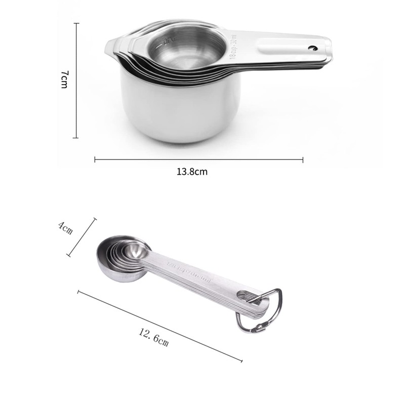 Meiyijia Stainless Steel Measuring Spoons, Stackable Soup Spoons for Measuring