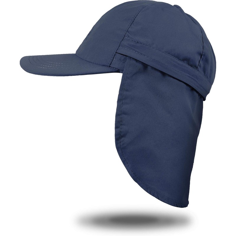 normani Savannah Summer Cap with Roll-Up Neck Protection, navy