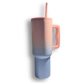 Stainless Steel Cups for Hot or Cold Drinks with Reusable Straw - Perfect for On-The-Go - Flasks, Drinkware Lightweight Tumbler Beverage Water Bottles Classic Portable - Colour: Lollipop