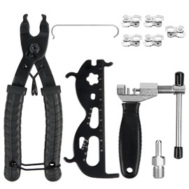 Chain Riveter Bicycle, Bicycle Chain Tool Bicycle Chain Repair Set with Chain Rivet, Chain Lock Pliers, 5 Pairs 6-12 Speed Bicycle Chain Rivets, Precise Quick Chain Interrupt