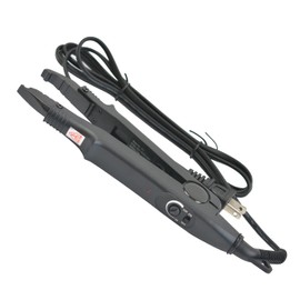 Hair Extensions Tool Kits with Fusion Heat Iron Connector Wand US Plug 50 Pcs Single Hole Heat Shield Guards 10 Pcs Hair Clips 50g Keratin Beads (Black A Head)