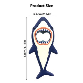 Buaak 2pcs Shark Bottle Opener, Funny Bottle Opener, Cute Bottle Opener, Bottle Opener Refrigerator Magnet, Creative Bottle Opener for Kitchen, Camping, Travel (Black and Blue)
