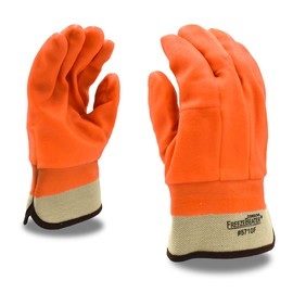Cordova 5710F Hi-Vis Orange Cold Weather Gloves, Double Dipped, Foam Insulated PVC, Textured Finish, Safety Cuff, Large, 12-Pack Bulk Thermal Gloves