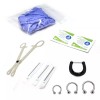 Luxe Modz 10-Pcs Septum Piercing Kit - Horseshoe Circular, Septum, Needle, Forceps, Gloves