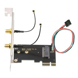 CY Card Wireless NGFF A/E-Key WiFi Card to PCI-E Express 1x Adapter for WLAN Wifi6 Wifi7 Bluetooth (PCIE to A+E)