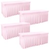PARTISKY Pink 4 Pack Spandex Table Skirts Table Covers for