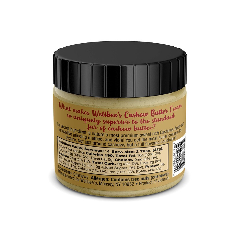 Wellbee's Raw Cashew Butter Cream, No Sugar Added, Non GMO,