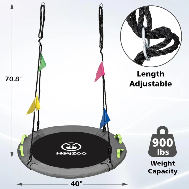 Zoshine New Arrivals 40-Inch Outdoor Net Swing Grey Weather-Proof Spider