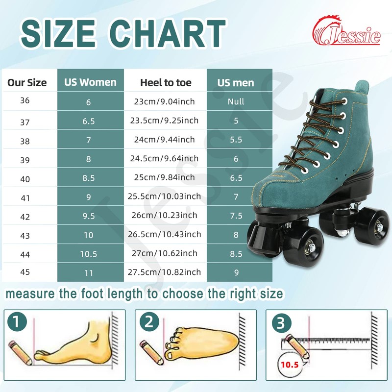 jessie High-Top Roller Skates for Men Women Outdoor and Indoor
