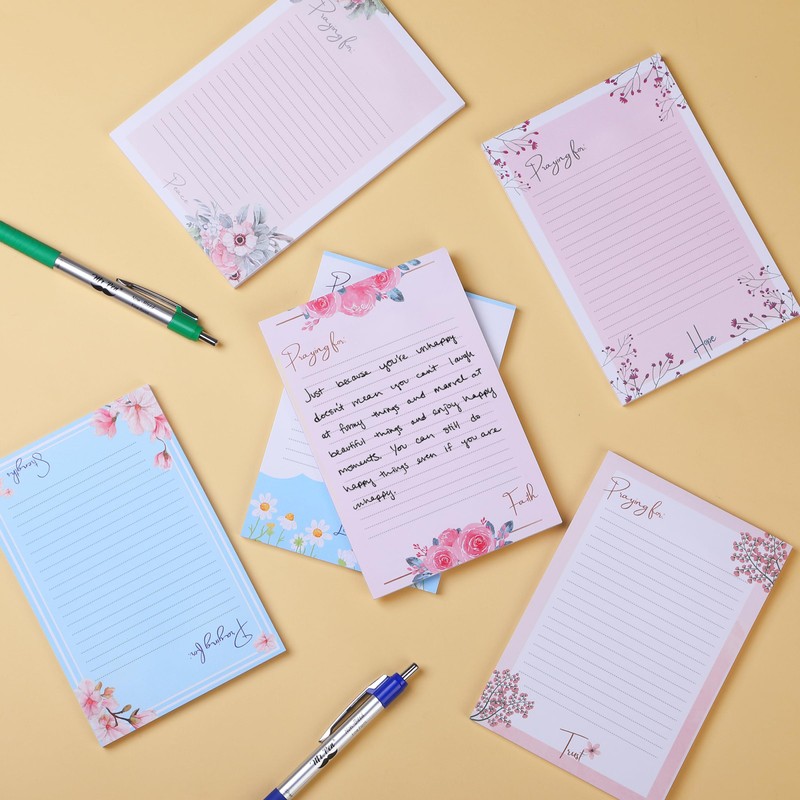 Mr. Pen- Lined Sticky Notes 4x6, 6 Pads, Floral &