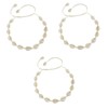 LIFKOME 3pcs Unique Shell Choker Necklace Alloy Pendant Short Clavicle