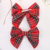 2pcs Cute Bows Hair Clips,UHOMENY Linen Plaid Bow Hairpins Hair