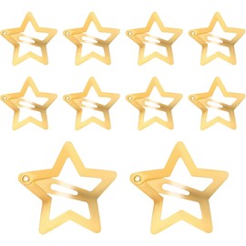 NINFEIQI 10 Pieces Metal Star Hair Clips, 3cm Snap Non Slip Hair Barrettes, Small Cute Star Shaped Hairpins, Cute Hair Barrettes for Kids Girls Women