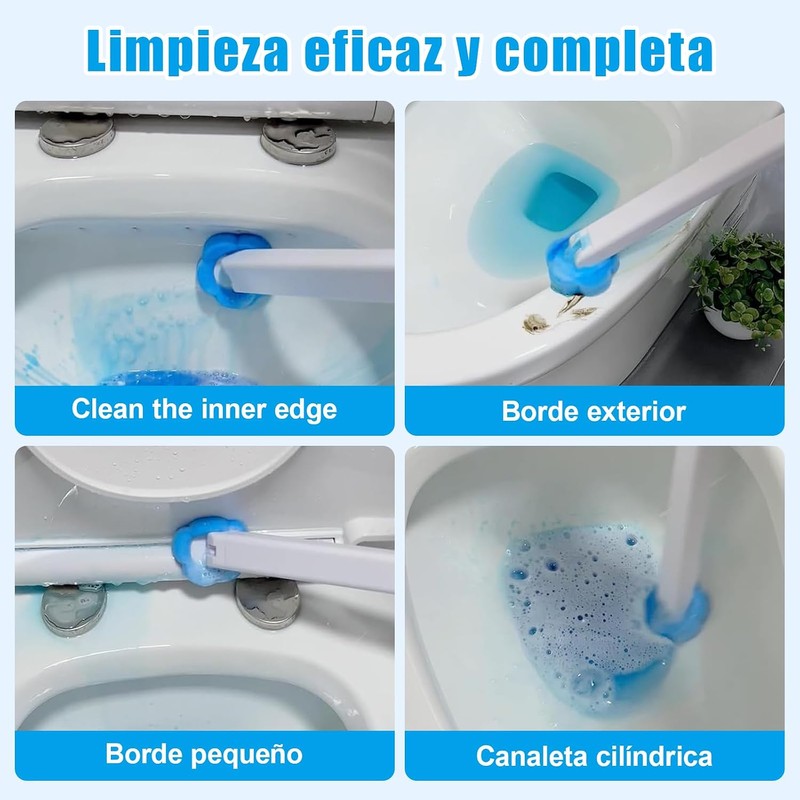 Cepillo de Inodoro Desechable, Escobilla para Inodoro de Limpieza Profunda