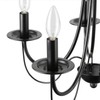 LALUZ Farmhouse Black Chandelier Small 5-Light Fixture with 2-Layer for
