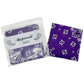 HankieWorld Bandanas for Women and Men，3 Pack Super Soft Thin 60s Preium Cotton 22 inch Handkerchiefs(3 Pack-Purple)