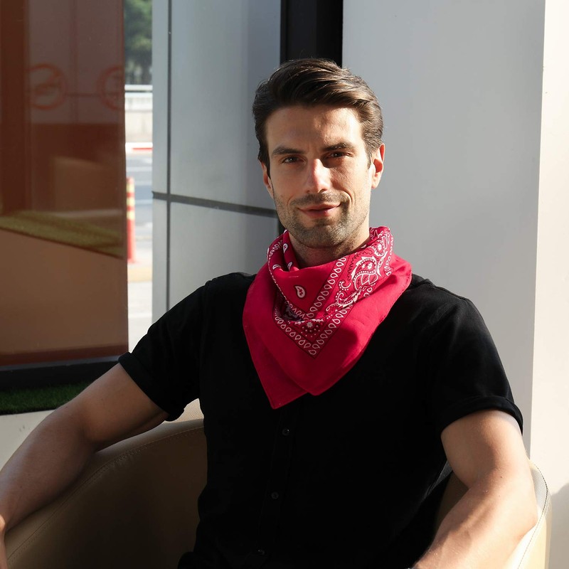 la ceida Cotton Bandanas for Men & Women Paisley Cowboy