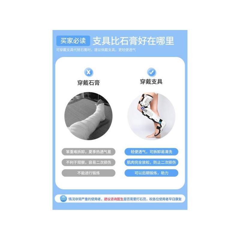 Guanai 하지 무릎 고정 버팀대 하지고정 고정기 인대파열 발, 반월상