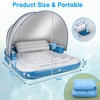 Coumy Floating Island with Canopy,Pool Floats with Canopy Inflatable Tanning