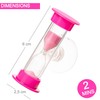 3PC Tooth Brushing 2 Min Sand Timer with Suction Cap,