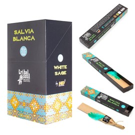 Tribal Soul Incense Sticks – Hand-rolled in India, Natural & Aromatic Scents for Cleansing, Meditation: (12 Packs, White Sage)