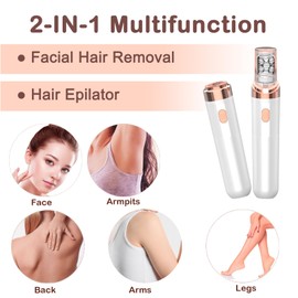 Epilators Hair Removal for Women - Smooth Glide Epilator and Removal 2-in-1 - Mini Size Epilating Plucker for Face Armpits Back Portable Smooth Skin Hair Free Epilation System (White)
