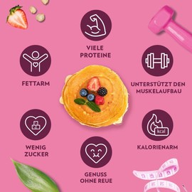 GymQueen Protein-Pancake Backmischung Vanille 500g, Proteinreicher Pancake Mix, Pfannkuchen Pulver für deine Extraportion Eiweiß, schnelle und einfache Zubereitung, zuckerreduziert