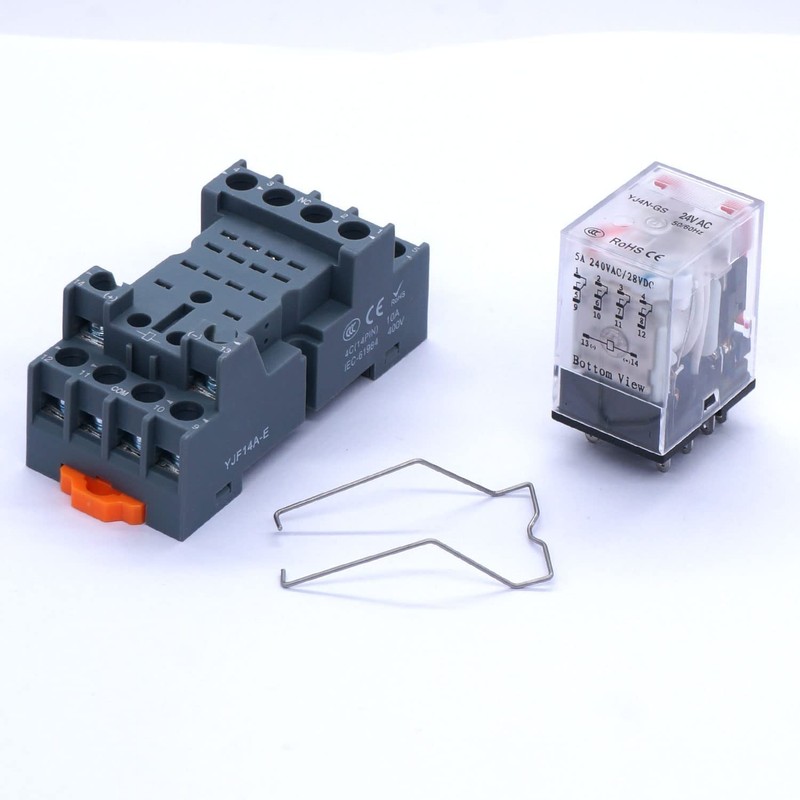 Taiss/AC 24V LED Indicator Electromagnetic Coil Relay 14 Pins 10A