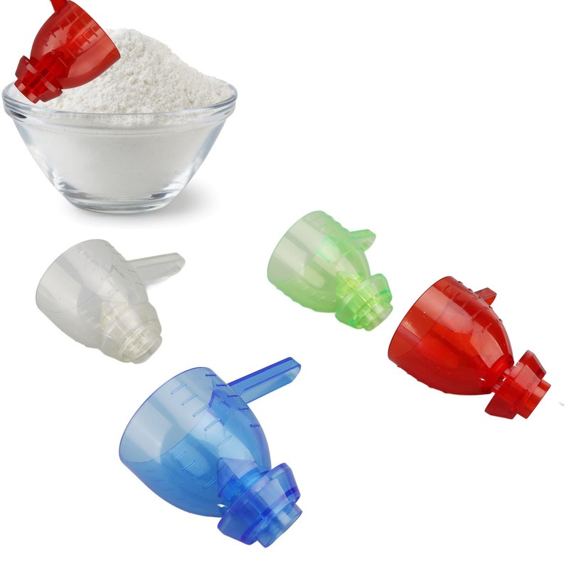 4-teiliges Undichtes Messlöffel-Set, Auslaufsicherer und Tragbarer Einzellöffel mit Trichter-Design Zum