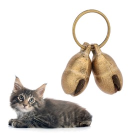 kcrygogo Copper Bell for Small Pet Collar 0.6 inch Bell for Cats and Little Dogs Collar Bell Tracker Noise Maker Anti-theft Bell(4pcs)