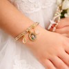 12 Pulseras Beige Recuerdo Bautizo Comunion Virgen Guadalupe