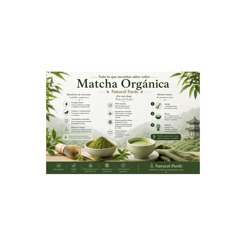 Té Matcha Orgánica Premium 100% Natural Polvo 500g
