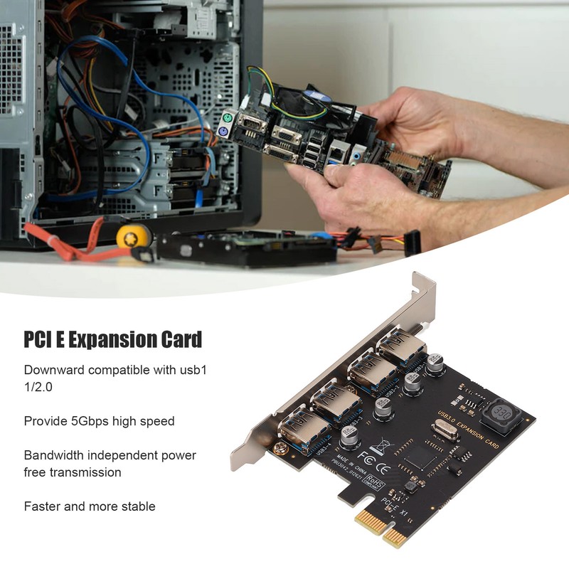 PCI E to USB 3.0 Expansion Card 4 Ports 5Gbps