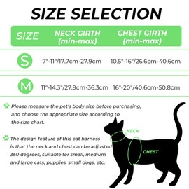ALUZAEMO Cat Harness and Leash Set with Airtag Holder - Escape Proof Cat Vest Harness for Walking Travel Outdoor - Reflective Adjustable Soft Mesh Breathable Cat Body Harness