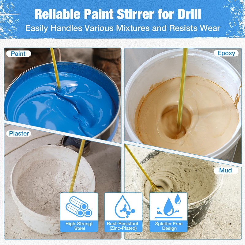 Youtex Paint Mixer for Drill, Upgraded 4-Blade 2.76" Helix Mixing