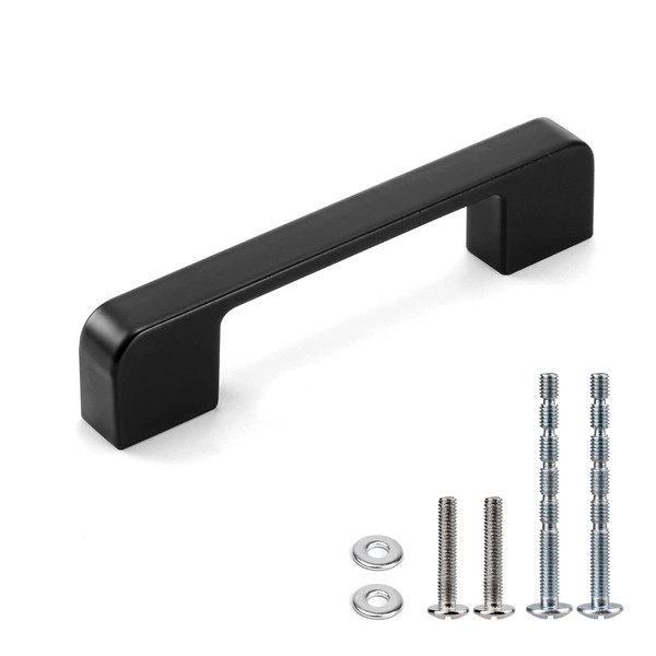 WEAVERBIRD 10pcs Black Drawer Handles Aluminum Alloy Kitchen Cupboard 96mm