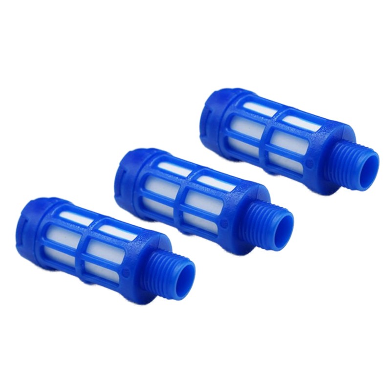 Pneumatic Silencer 1/8 Inch Plastic Set of 3 Industrial Quality
