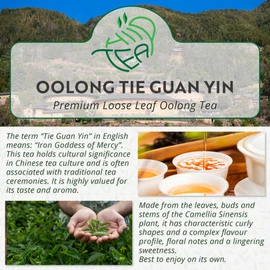 Oolong Tie Guan Yin Premium Loose Leaf Tea - Iron Goddess of Mercy Oolong from Fuijan, China (300g, Tie Guan Yin)