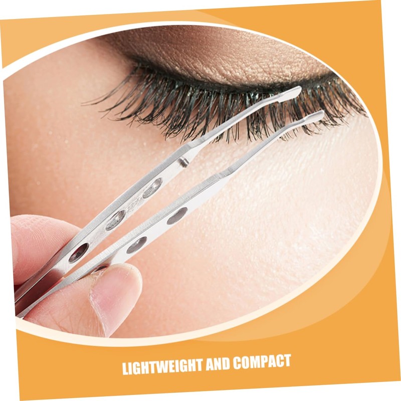 Ipetboom 2pcs Long Tweezers Tip Precision Forceps Professional Eyelid Clamp