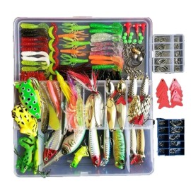 Topconcpt 275pcs Fishing Lure Set Tackle Box Freshwater Saltwater Bait Kit for Enthusiasts