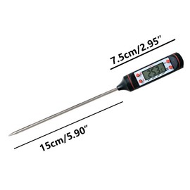 Digital Meat Thermometer, Long Probe Instant Read Digital Thermometer, Kitchen Cooking Thermometer for Hot Beverage, Meat, Grill, BBQ