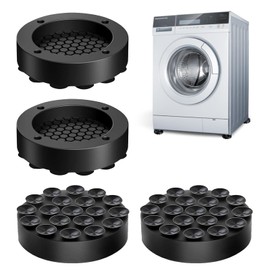 Vibration Damper Washing Machine, Pack of 4 Washing Machine Underlay, Anti-Vibration Mat, Washing Machines, Universal Anti Vibration Damper Rubber Washing Machines Damper Non-Slip Mat Feet