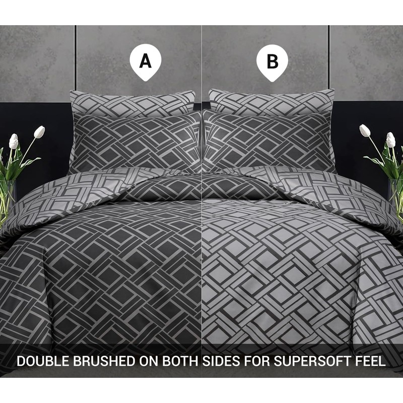 DEKORO Single Duvet Cover Set - Doublesided Single Duvet Set