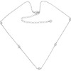 14K Gold Plated Station Necklace Womens Simulated Diamond Necklace Simulated